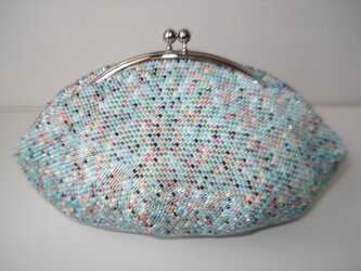 Beaded Pouch ---Blue Green Mix-- (XL)の画像