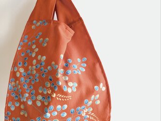 レジ袋タイプ　エコバッグ　小【送料無料】風呂敷リメイク　レッドの画像