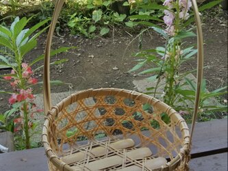 二重六ツ目手付きカゴ（円形）の画像