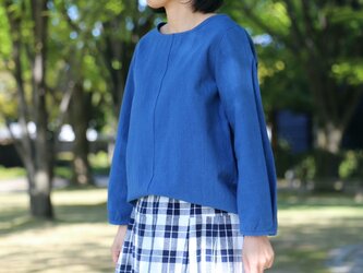 初夏の藍染いろはブラウス（備後節織 中紺）の画像