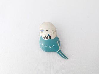 ジャンボセキセイ(銀)漆ブローチの画像