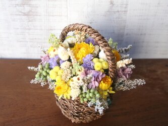 Dry flower basket (S)Yellowの画像