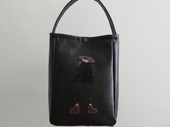 annco leather one-handle bag [black]の画像
