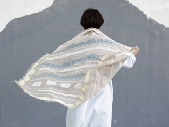 ⚓️受注⚓️【宝物たちの喜ぶ顔がみたくて OMEDETOU】ウールガーゼ小判ストール◯ベージュ◯ストールにもの画像