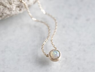 Opal birthstone necklace 4mm [P108K10(OP)]の画像