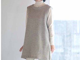 Organiccotton ヤク裏起毛ニットチュニックベストの画像