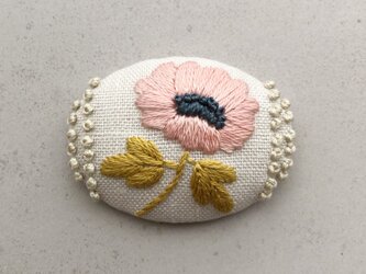 【刺繍キット】フラワードットラインのブローチpkの画像