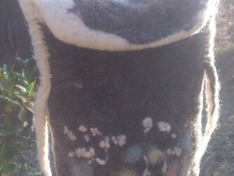 草木染め羊毛フェルトポシェットの画像