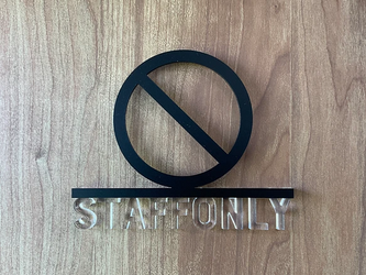 （送料無料）ルームサイン STAFFONLY ドア用 3Dアイコン クリア文字の画像