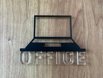（送料無料）ルームサイン OFFICE ドア用 3Dアイコン クリア文字の画像