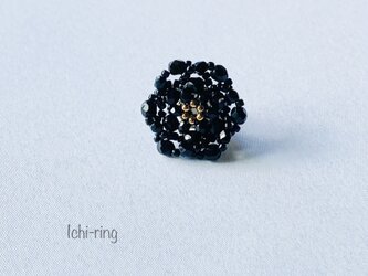 クリスマスローズのビーズブローチ　“black swan”の画像