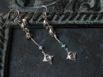 月光ピアス　オパール/ムーンストーン/silverの画像