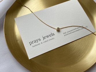 14kgf CZ　ベゼル4ｍｍ 40ｃｍ Chain Necklacesキュービックジルコニアネックレスの画像
