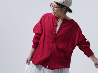 【wafu / リネンシャツ】肩ひじ張らず 使いやすさがクセになる /赤紅 t036d-akb1の画像