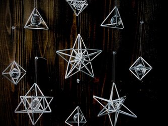 ヒンメリ★スターシリーズ サンキャッチャー3個 +ピラミッド3個+スクエア3個 合計9個セット福袋 クリスマスオーナメンの画像