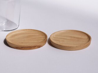 木製コースター 2枚セット 栗材5　丸型の画像