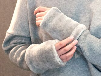 Organic Cotton Fur ヤク混グレージュ　アームウォーマーの画像