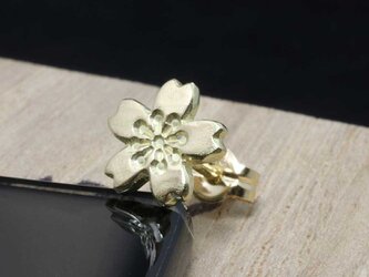 ピアス メンズ レディース: 桜 ピアス 1ヶ K18 18金 ゴールド さくら サクラ SAKURA 片耳 シングル シンプルの画像