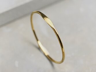 鏡面 K24GPゴールドワンポイント槌目プレーンリング 0.8mm幅 グロス｜K24GP RING bs｜871の画像