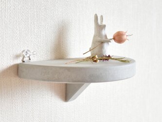 ミニ Semicircle wall shelf【モルタル調】の画像
