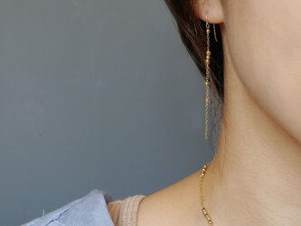 〔14kgf〕チェーンラインピアス【ゴールド】(TM-E225)の画像