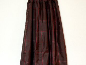 着物リメイク Ｍ  ギャザースカート  シルク 古布正絹 着物スカートの画像