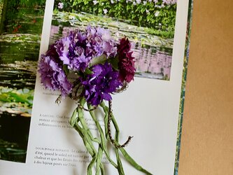 布花  矢車草のワイルドブーケコサージュ パープルの画像