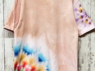 タイダイ染め Tシャツ　Lサイズ　曼荼羅　薄桜色　Hippies Dye HD17-11の画像