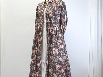 前あき　ピンタックワンピース（こげ茶）の画像