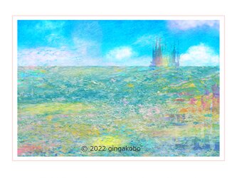 「夢む　ゆらら」風景　ほっこり癒しのイラストポストカード2枚組No.006の画像