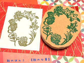⁂秋のはんこ⁂【秋の七草】6.5×5.5cmの画像