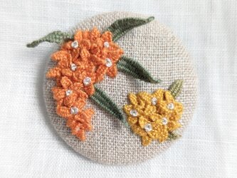 刺繍ブローチ　金木犀の画像