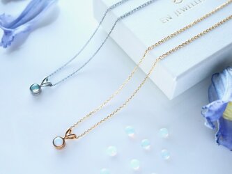 [Petite] チェーンの素材が選べる！オパール ネックレスの画像