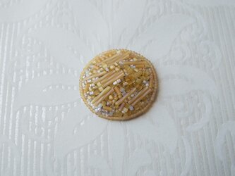 #282 刺繍ブローチ シャーベットオレンジの画像