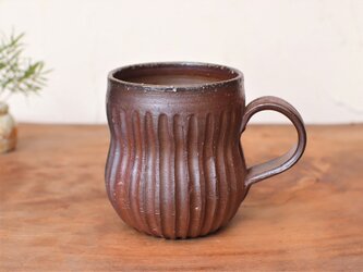備前焼 コーヒーカップ(鎬)　c11-036の画像