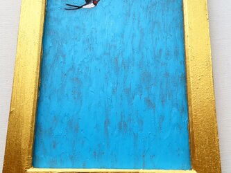 「燕」大・原画・油彩・絵画・壁掛け・独立スタンド付きの画像