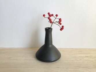 フラスコ型一輪挿し（黒）の画像