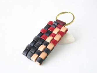 手染め革　風のキーホルダー　ダブルリングタイプ　21の画像