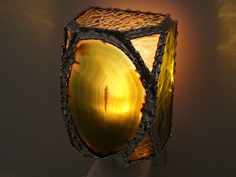 天然石のステンドグラスおやすみランプBの画像