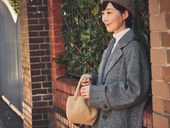 ベレーポーチ ベレー帽 ウール ポーチ キャメル [YO-P001-CA]の画像