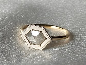 ヘキサゴンナチュラルダイヤモンドリングの画像