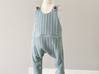 （８０ｃｍ）Quilted knit overalls／ダイヤストライプキルトニットのベイビーサロペットの画像