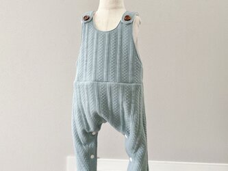 （７０ｃｍ）Quilted knit overalls／ダイヤストライプキルトニットのベイビーサロペットの画像