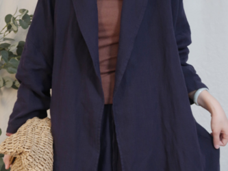 新作　リネン長袖ブレザー　コート着ジャケット トップス　秋冬~通勤　レデイースの画像