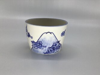 染付ボール　富士と鶴　3の画像