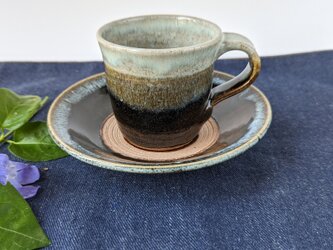 秋色のコーヒーカップ&ソーサー　　　　【手仕事　和　陶器】の画像