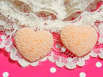 ❤ローズガーデンのピアスorイヤリング(Peach Pink)の画像