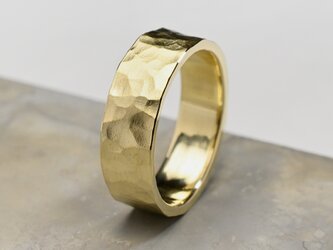 つや消し槌目 真鍮フラットリング 6.0mm幅 マットハンマー｜BRASS RING｜894の画像