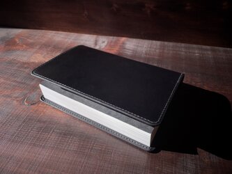 《四六判サイズ》レザーブックカバー（ブラック）の画像