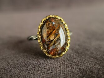 K18・SV Geometric Rutilated quartz　Ringの画像